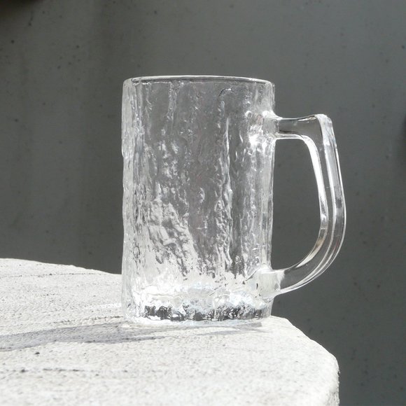 MCM Brutalist Studio Nova Frostfire glass mugs by Hoya, 2 pcs, made in Japan - Picture 9 of 10